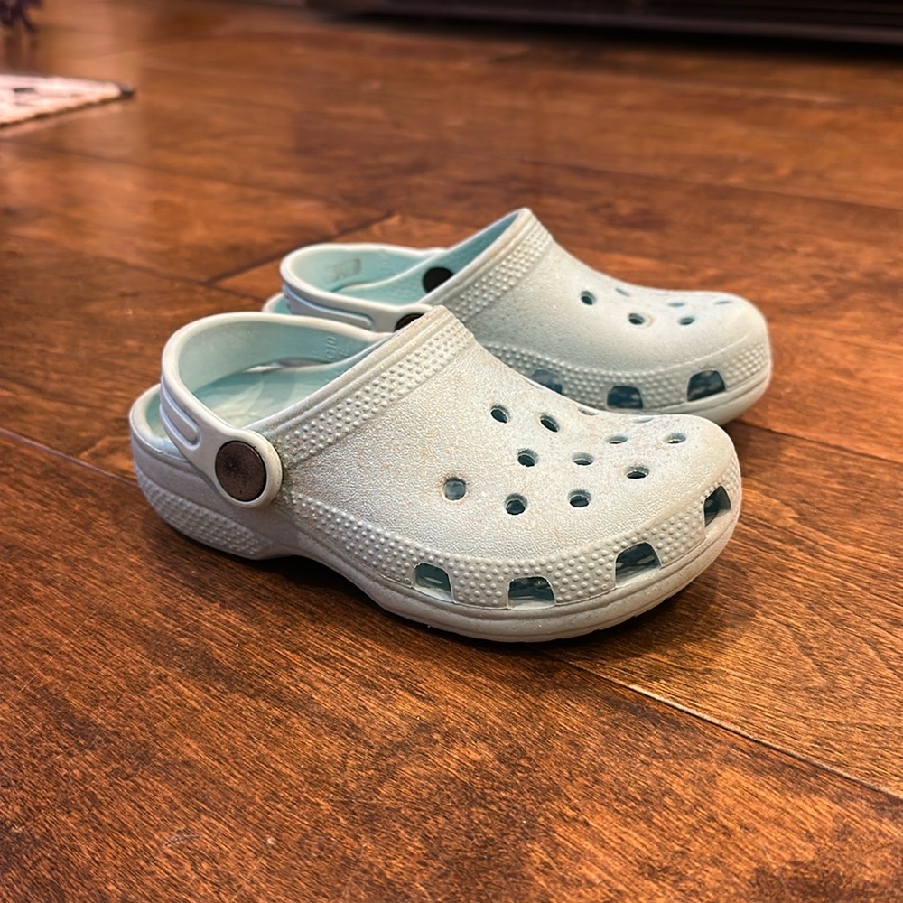 Crocs Classic Toddler Kids' Clog C10 Pastel Light Blue Glitter